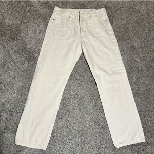 Goldsign The Low Slung Crop Straigh White Denim Jeans - Womens 25